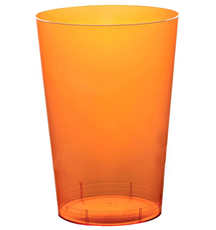 Plastic PS beker "Moon" oranje transparant 230ml (50 stuks) 