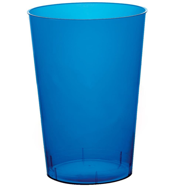 Plastic PS beker "Moon" blauw transparant 230ml (1000 stuks)