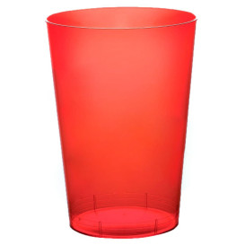 Plastic PS beker "Moon" rood transparant 230ml (1000 stuks)