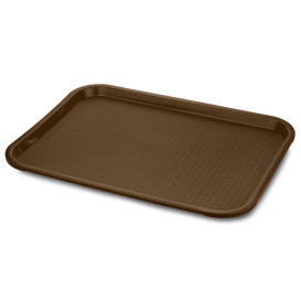 Plastic dienblad Fast Food chocolade 35,5x45,3cm (12 stuks)