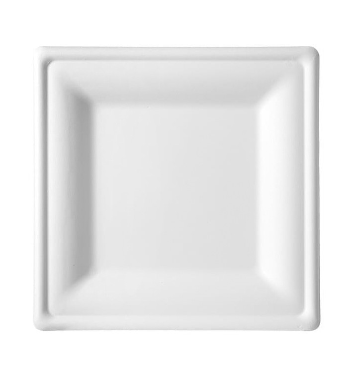 Suikerriet bord Vierkant wit 20x20 cm (1000 stuks) Suikerriet bord Vierkant wit 20x20 cm (1000 stuks)
