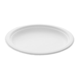 Assiette Bio en Canne à Sucre Blanc Ø180mm (50 Unités)