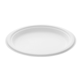 Assiette Bio en Canne à Sucre Blanc Ø230mm (50 Unités)