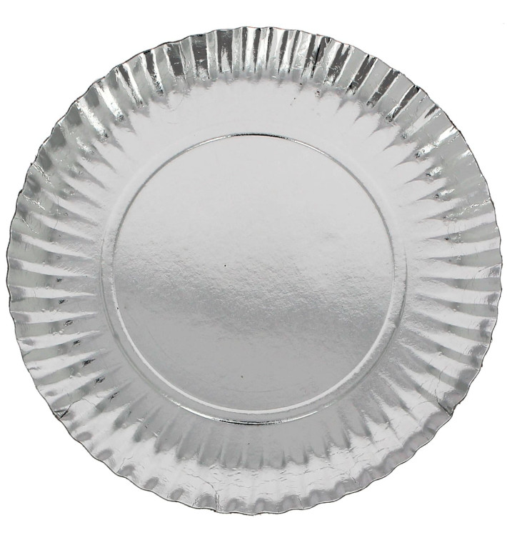 Assiette en Carton Ronde Argenté 230 mm (100 Unités) Assiette en Carton Ronde Argenté 230 mm (100 Unités)