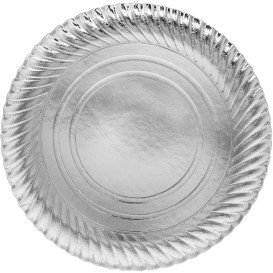 Assiette en Carton Ronde Argenté 300 mm (100 Unités)