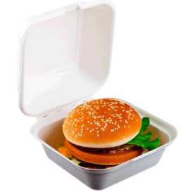 Boîte à Hamburger Canne à Sucre Blanc 152x152x84mm (600 Utés)