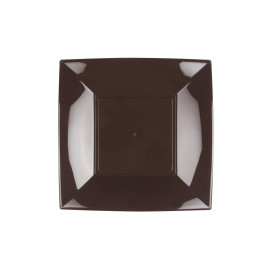 Assiette Plastique Réutilisable Plate Marron PP 180mm (25 Utés)