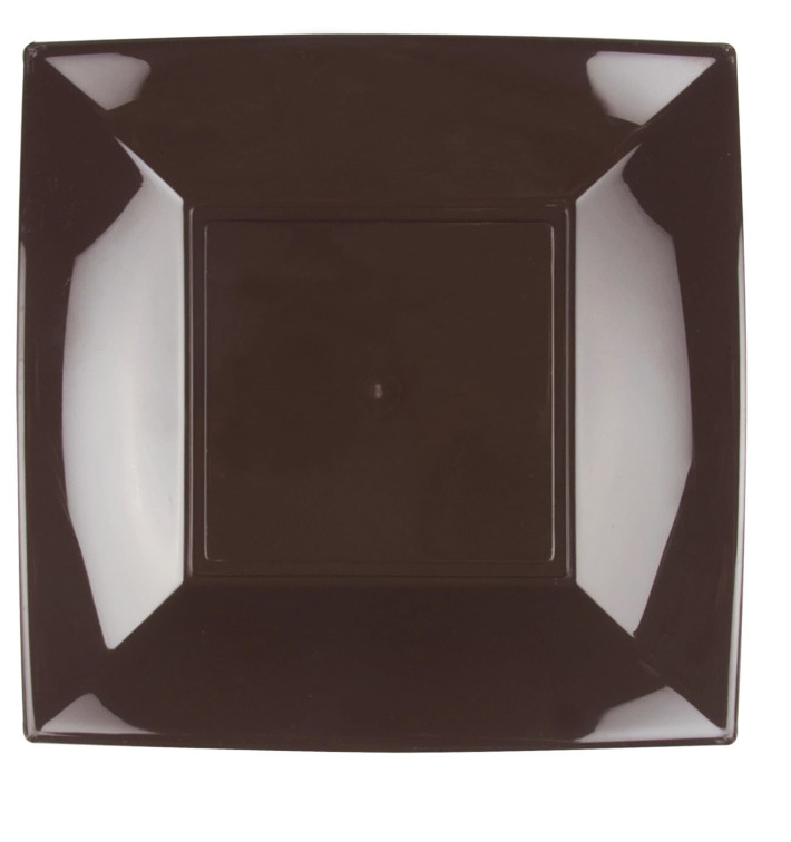 Plastic bord Plat bruin "Nice" PP 29 cm (144 stuks) Plastic bord Plat bruin "Nice" PP 29 cm (144 stuks)
