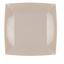 Plastic bord Plat beige "Nice" PP 23 cm (25 stuks) 