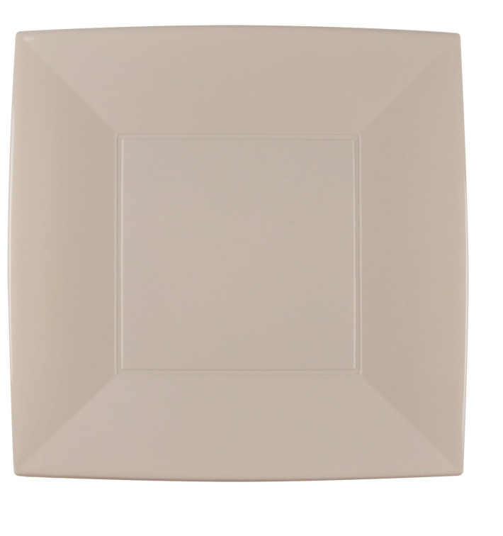 Plastic bord Plat beige "Nice" PP 29 cm (144 stuks) Plastic bord Plat beige "Nice" PP 29 cm (144 stuks)