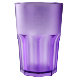 Plastic glas SAN Herbruikbaar "Frost" lila 400 ml (5 stuks) 