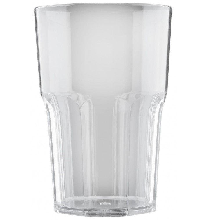Plastic glas SAN Herbruikbaar "Graniten" transparant 400 ml (5 stuks) 