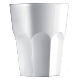 Plastic glas SAN Herbruikbaar "Graniten" wit 400 ml (5 stuks) 