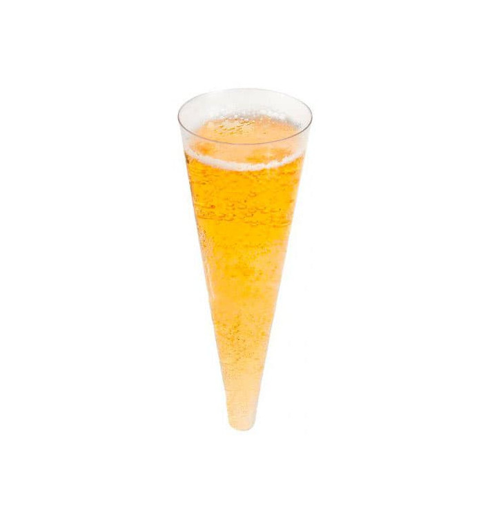 Cône Plastique à Champagne Transparent 100ml (24 Utés) Cône Plastique à Champagne Transparent 100ml (24 Utés)