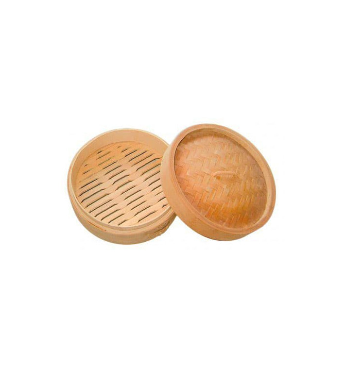 Bamboe stomer met Deksel Ø8x6cm (200 stuks) Bamboe stomer met Deksel Ø8x6cm (200 stuks)