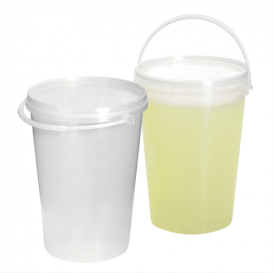 Seau Plastique avec Couvercle et Anse 1000 ml (10 Utés)