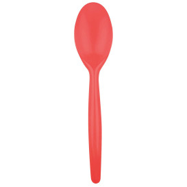 Plastic lepel PS "Easy" rood 18,5 cm (500 stuks)