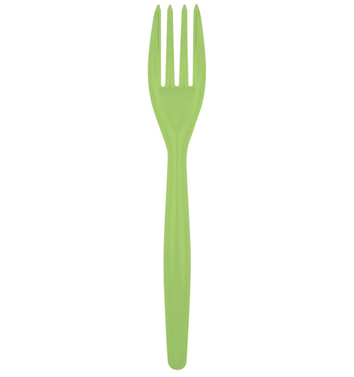 Fourchette Plastique Easy PS Vert citron 180mm (20 Unités) Fourchette Plastique Easy PS Vert citron 180mm (20 Unités)