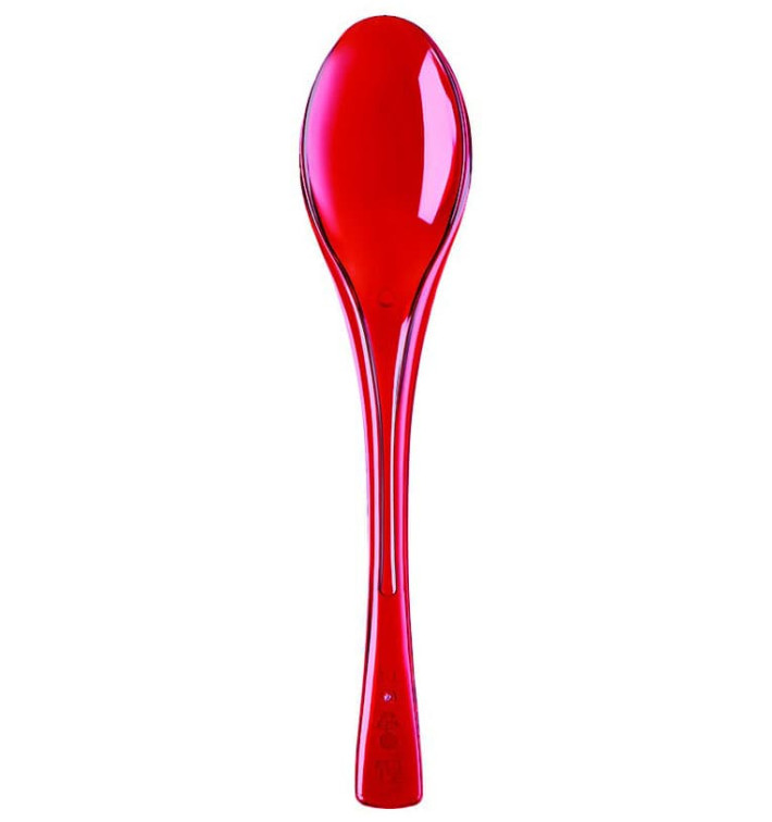 Plastic lepel PS "Flen" rood transparant 14,5cm (3000 stuks) Plastic lepel PS "Flen" rood transparant 14,5cm (3000 stuks)