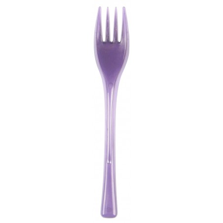 Plastic PS vork "Flen" lila transparant 14cm (50 stuks) 