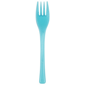 Fourchette Plastique Fly Turquoise Transp. 140mm (50 Utés)