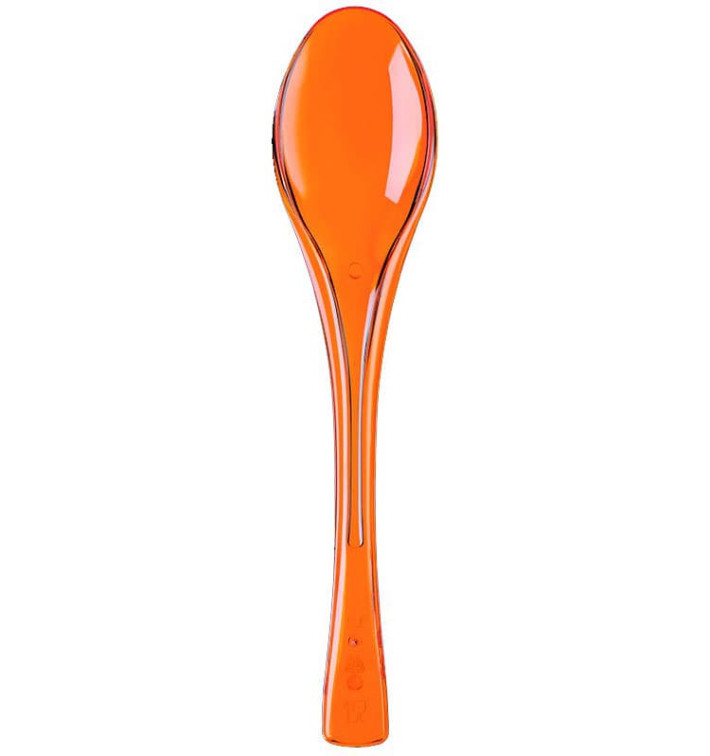 Cuillère Plastique Fly orange transp. 145mm (50 Utés) Cuillère Plastique Fly orange transp. 145mm (50 Utés)