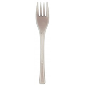 Plastic PS vork "Flen" beige 14cm (50 stuks) 