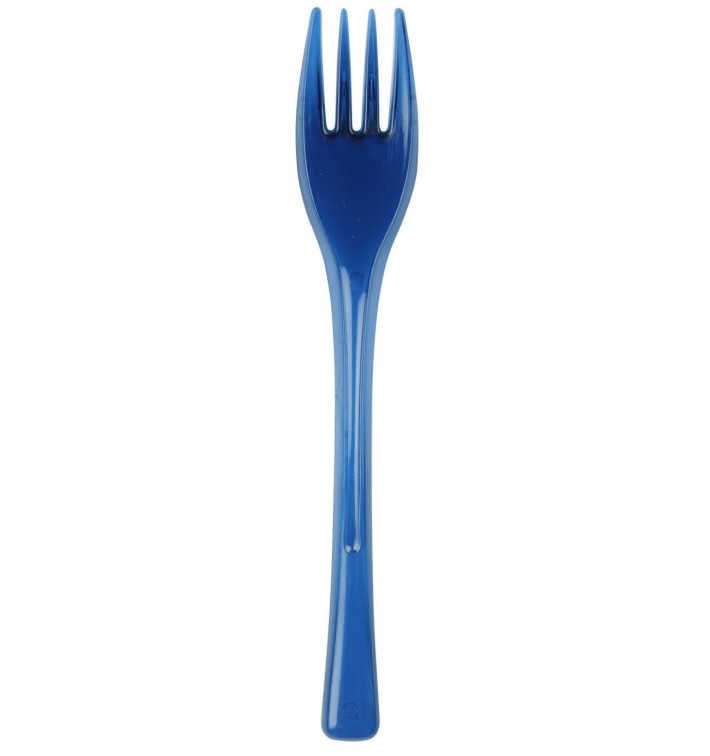 Plastic PS vork "Flen" blauw transparant 14cm (50 stuks) Plastic PS vork "Flen" blauw transparant 14cm (50 stuks)