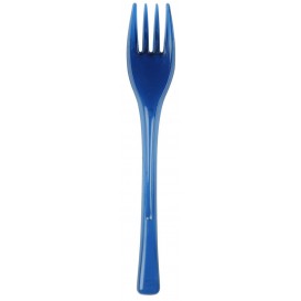Plastic PS vork "Flen" blauw transparant 14cm (3000 stuks)
