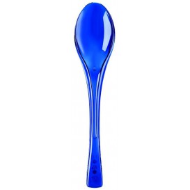 Plastic lepel PS "Flen" blauw transparant 14,5cm (50 stuks) 