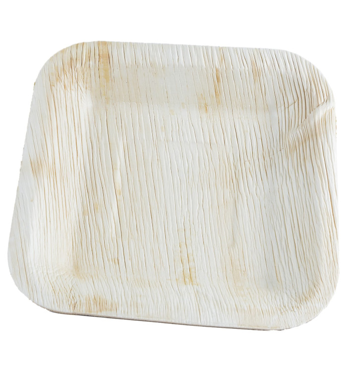 Assiette carrée en Feuilles de Palmier 20x20cm (100 Unités) Assiette carrée en Feuilles de Palmier 20x20cm (100 Unités)