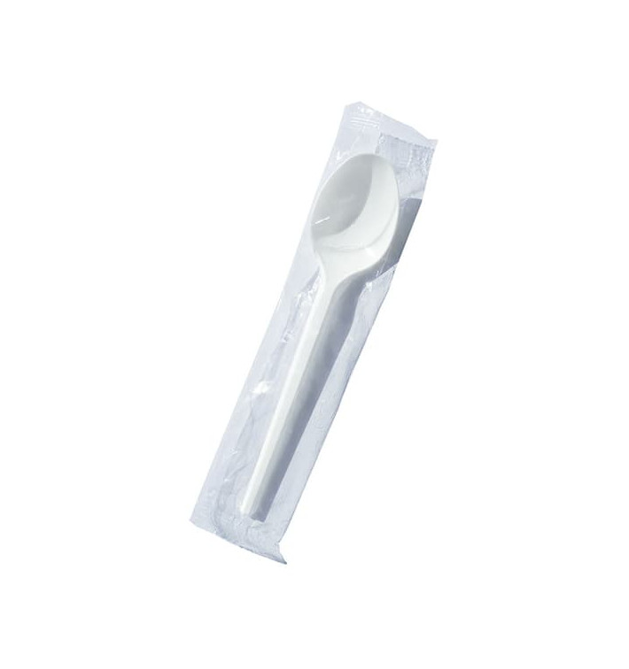Plastic PS thee lepel wit ingepakt 12,5cm (2000 stuks) Plastic PS thee lepel wit ingepakt 12,5cm (2000 stuks)