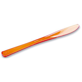 Plastic mes Premium oranje 20cm (10 stuks) 