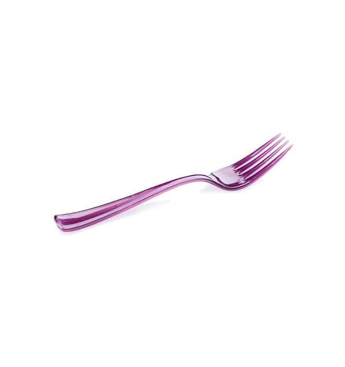 Plastic vork Premium aubergine kleur 19cm (180 stuks)