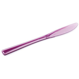 Plastic mes Premium aubergine kleur 20cm (250 stuks)