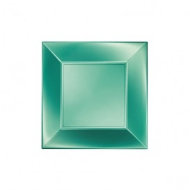 Plastic bord Plat groen "Nice" parel PP 18 cm (300 stuks)