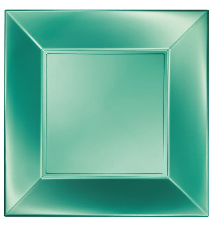 Plastic bord Plat groen "Nice" parel PP 29 cm (144 stuks) Plastic bord Plat groen "Nice" parel PP 29 cm (144 stuks)