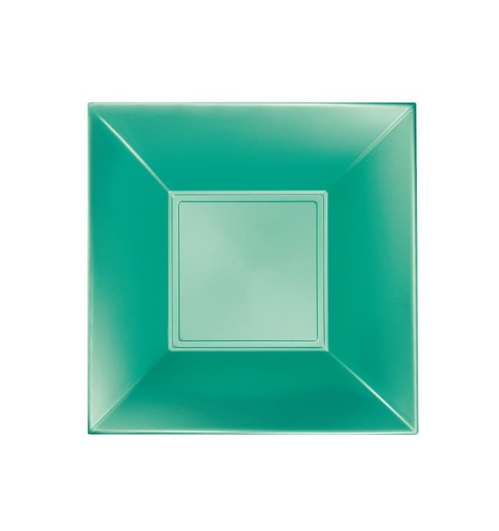 Plastic bord Diep groen "Nice" parel PP 18 cm (25 stuks) Plastic bord Diep groen "Nice" parel PP 18 cm (25 stuks)