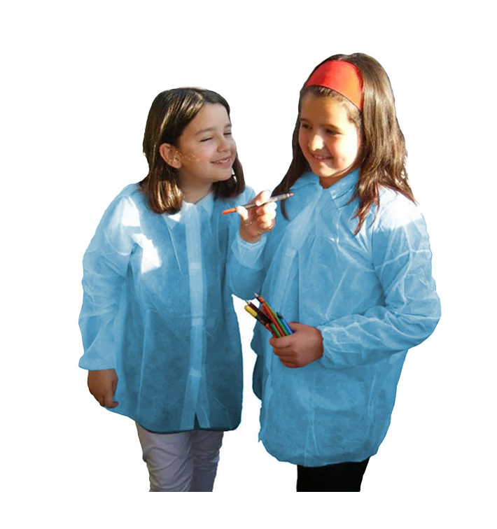Blouse Enfant PP Bleu Velcro et Sans Poches (50 Utés) Blouse Enfant PP Bleu Velcro et Sans Poches (50 Utés)