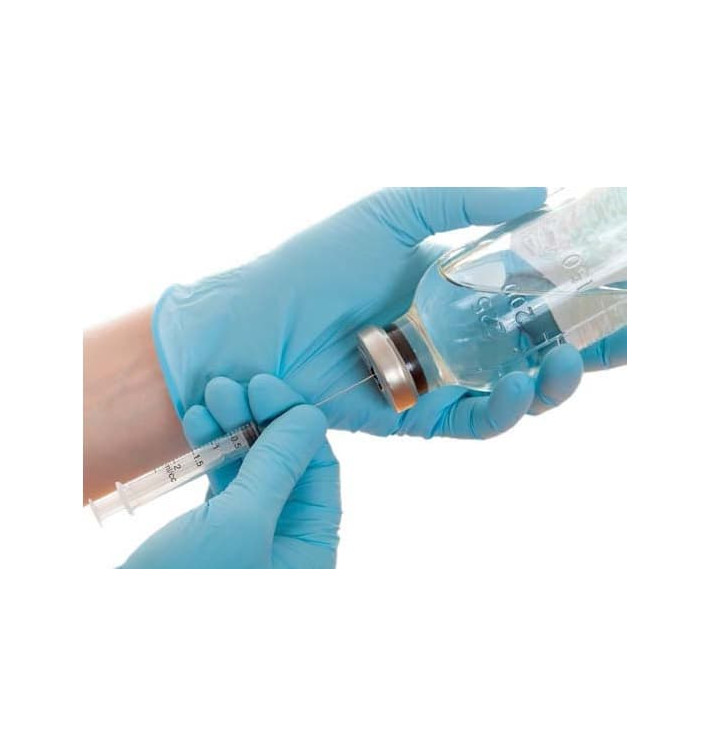 Gants Nitrile sans Poudre Bleu Taille M AQL 4 (100 Utés) Gants Nitrile sans Poudre Bleu Taille M AQL 4 (100 Utés)