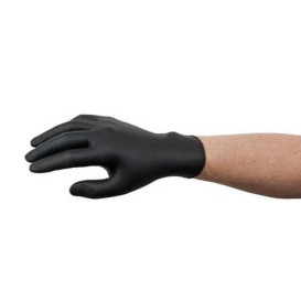 Gants Nitrile sans Poudre Noir Taille M AQL 1.5 (1000 Utés)