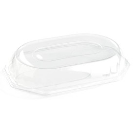 Verrine Plastique Ovale avec Couvercle et Cuillère 10,1x6,1x6cm