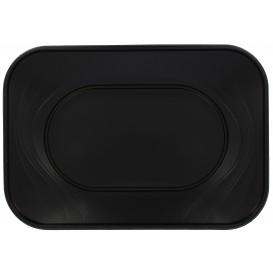 Plastic dienblad microgolfbaar "X-Table" zwart 33x23cm (60 stuks)