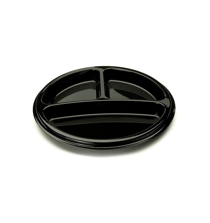 Assiettes, PP sans compartiments Ø 22 cm · 2,6 cm noir