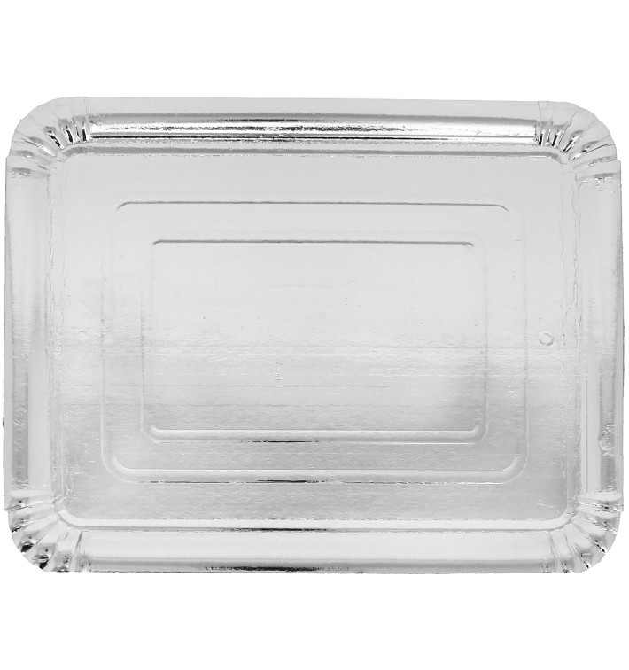 Plat rectangulaire en Carton Argenté 25x34cm (100 Unités) Plat rectangulaire en Carton Argenté 25x34cm (100 Unités)