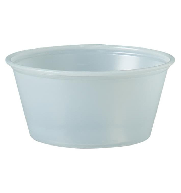 Pot à Sauce Plastique PS Trans. 100ml Ø7,3cm (250 Utés)