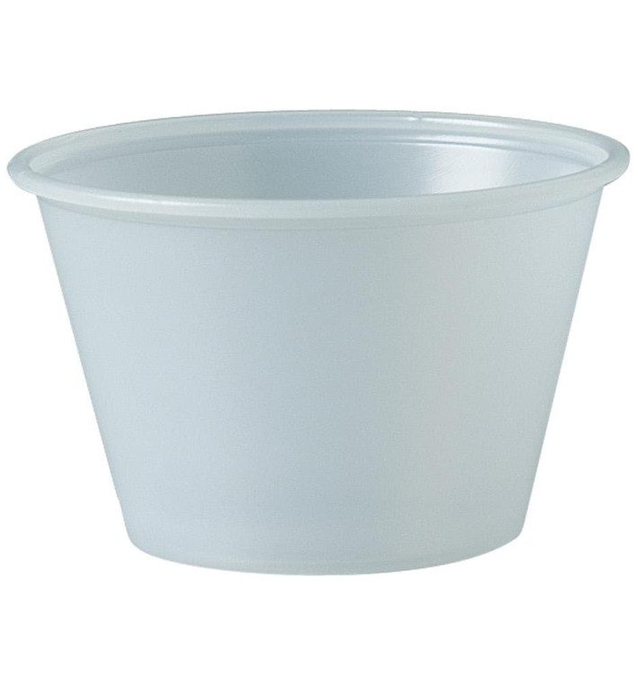 Plastic souffle beker PS transparant 120ml Ø7,3cm (2500 stuks) Plastic souffle beker PS transparant 120ml Ø7,3cm (2500 stuks)