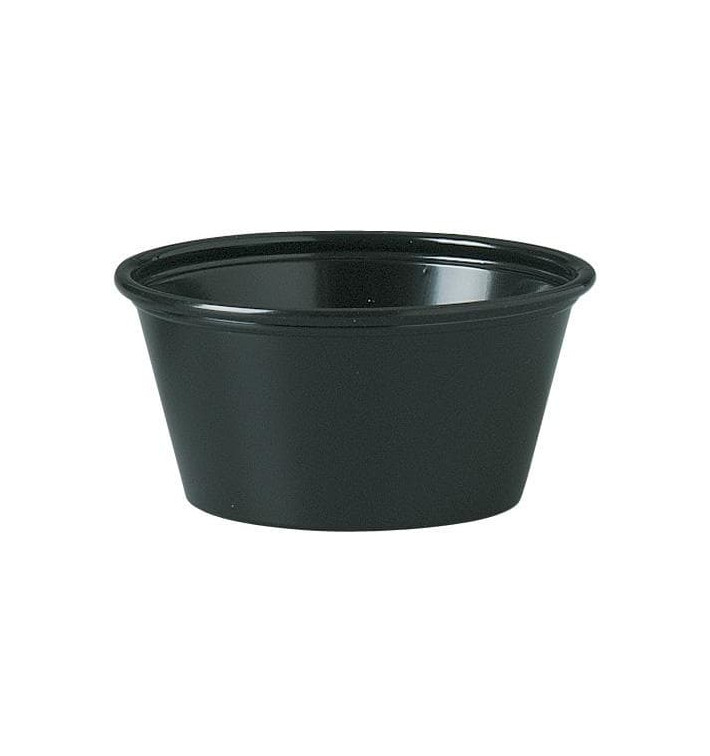 Pot à Sauce Plastique PS Noir 60ml Ø6,6cm (250 Utés) Pot à Sauce Plastique PS Noir 60ml Ø6,6cm (250 Utés)