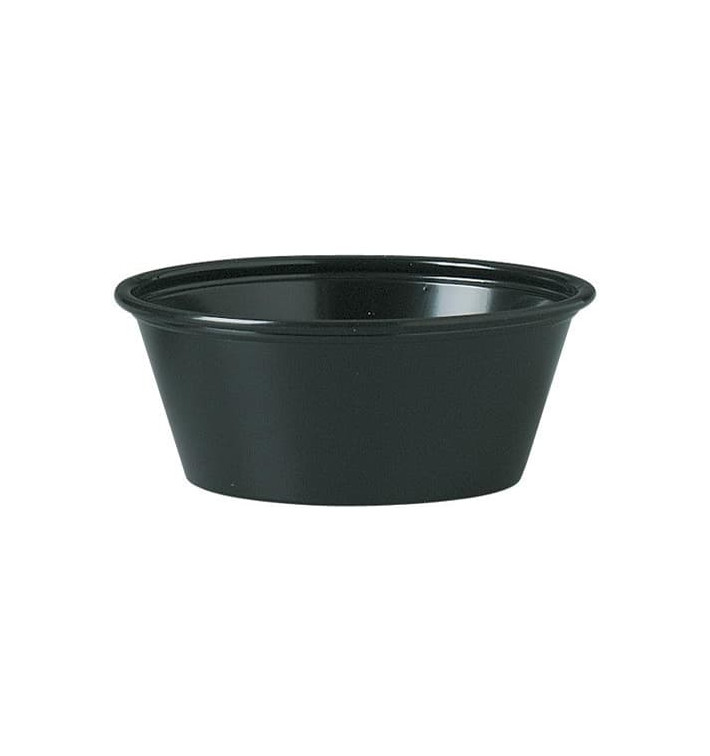 Pot à Sauce Plastique PS Noir 44ml Ø6,6cm (2500 Utés) Pot à Sauce Plastique PS Noir 44ml Ø6,6cm (2500 Utés)