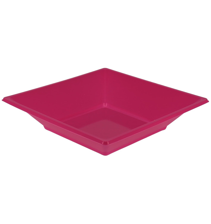 Assiette Plastique Creuse Carrée Fuchsia 170mm (750 Unités)